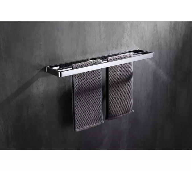 Полотенцедержатель двойной ABBER Westen AA1756 хром, Выбрать цвет: Хром, изображение 2