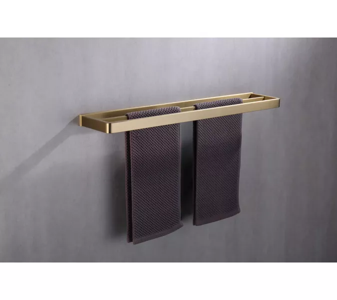 Полотенцедержатель двойной ABBER Westen AA1756G золото матовое, Выбрать цвет: Золото матовое, изображение 2