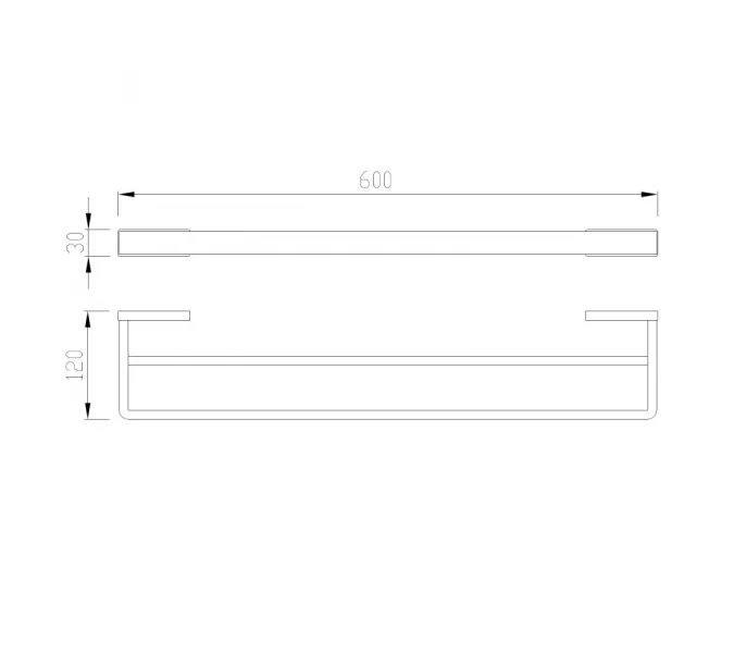 Полотенцедержатель двойной ABBER Westen AA1757 хром, Выбрать цвет: Хром, изображение 3