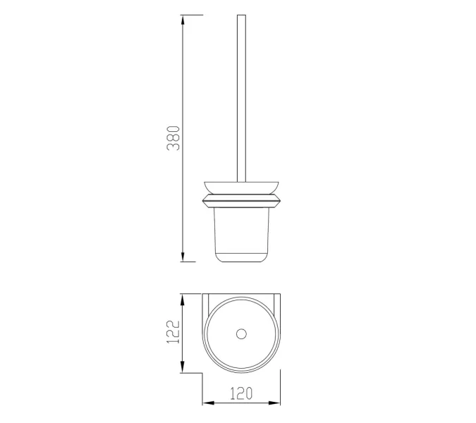 Щетка для туалета ABBER Nord AA1532B черный матовый, Выбрать цвет: Черный матовый, изображение 3