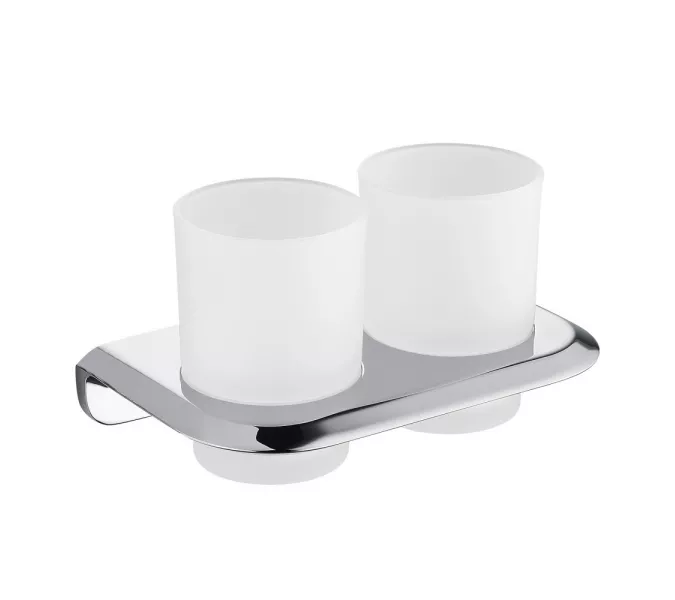 Стакан двойной для зубных щеток ABBER Nord AA1557 хром, Выбрать цвет: Хром