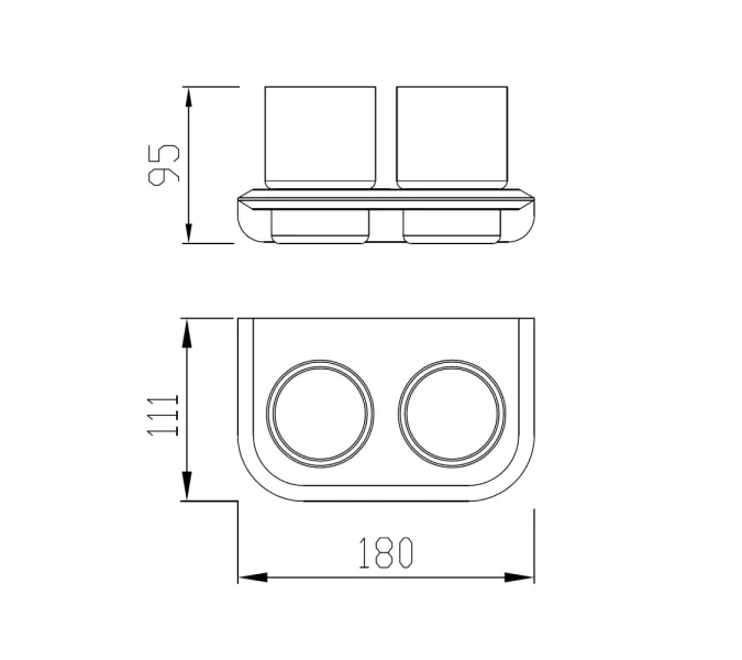 Стакан двойной для зубных щеток ABBER Nord AA1557B черный матовый, Выбрать цвет: Черный матовый, изображение 3