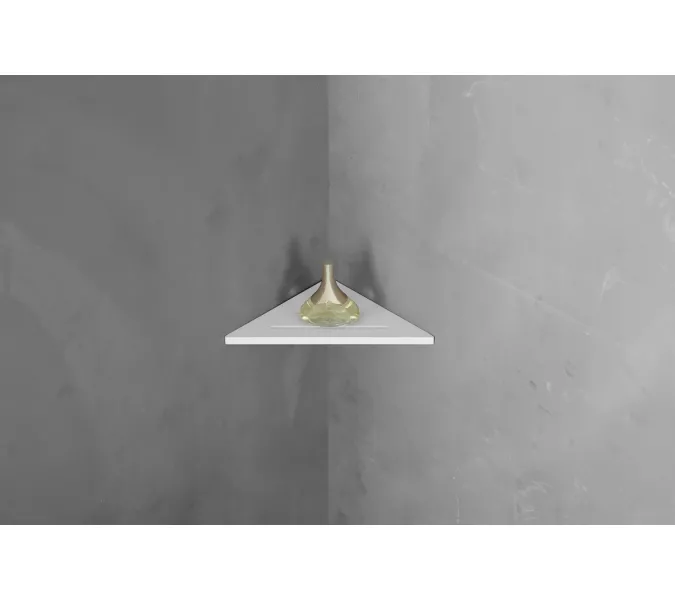 Угловая полочка для ванной комнаты ABBER Stein AS1652 белая, Выбрать цвет: Белый, Выбрать размер: 30*30, изображение 2