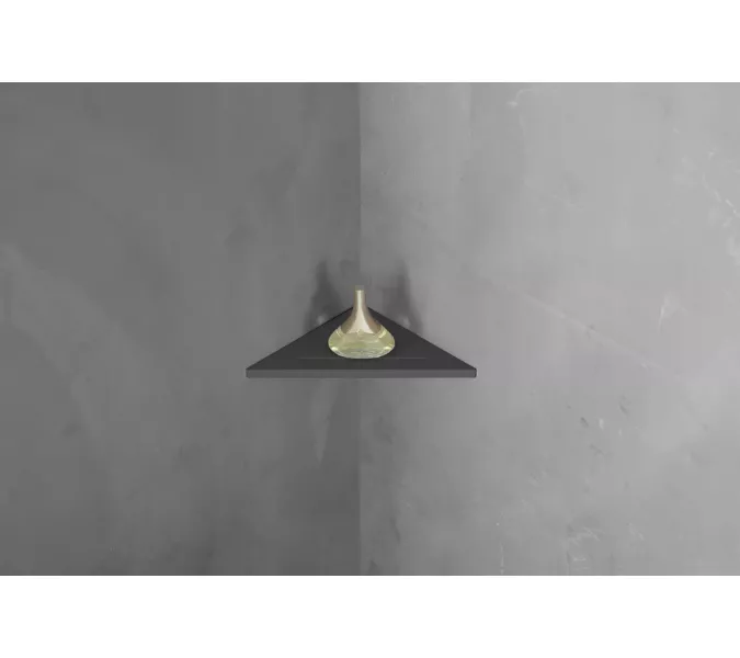 Угловая полочка для ванной комнаты ABBER Stein AS1652LMB черная матовая, Выбрать цвет: Черный матовый, Выбрать размер: 40*40, изображение 2