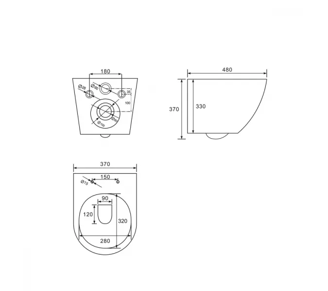 Унитаз ABBER BEQUEM AC1100MB подвесной черный матовый, безободковый, Выбрать цвет: Черный матовый, изображение 9