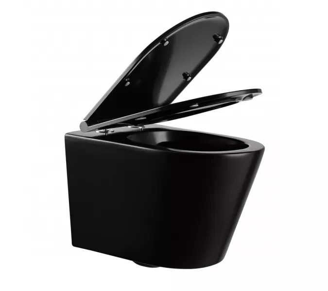 Унитаз ABBER Bequem AC1102MB подвесной черный матовый, безободковый, Выбрать цвет: Черный матовый, изображение 5