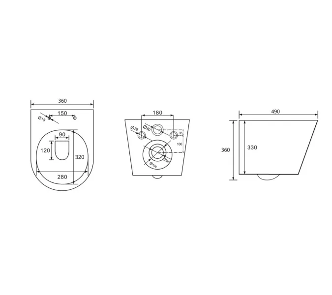 Унитаз ABBER Bequem AC1102MG подвесной серый матовый, безободковый, Выбрать цвет: Серый матовый, изображение 9