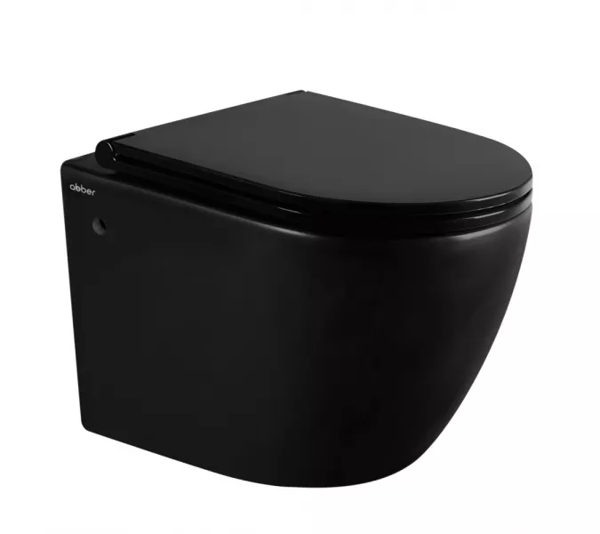 Унитаз ABBER Bequem AC1103MB подвесной черный матовый, безободковый, Выбрать цвет: Черный матовый