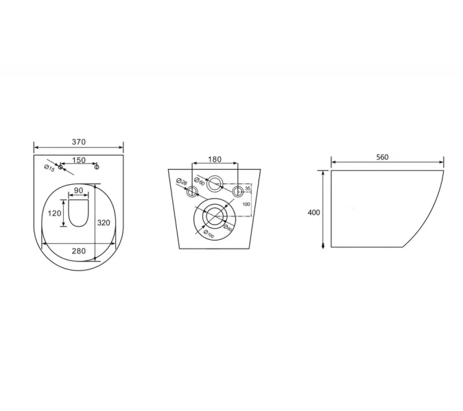 Унитаз ABBER Bequem AC1103MB подвесной черный матовый, безободковый, Выбрать цвет: Черный матовый, изображение 6