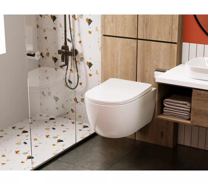 Унитаз ABBER Bequem AC1104 подвесной белый, безободковый, Выбрать цвет: Белый, изображение 2