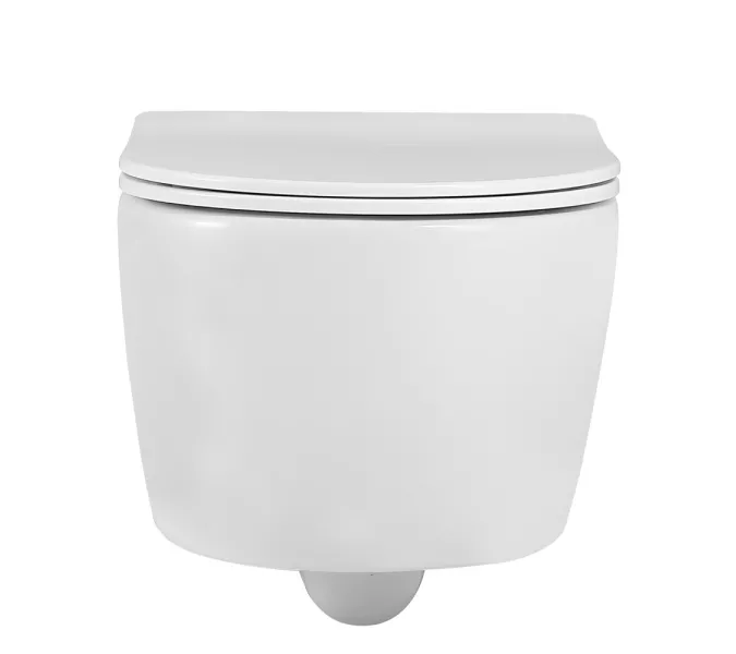 Унитаз ABBER Bequem AC1104 подвесной белый, безободковый, Выбрать цвет: Белый, изображение 5