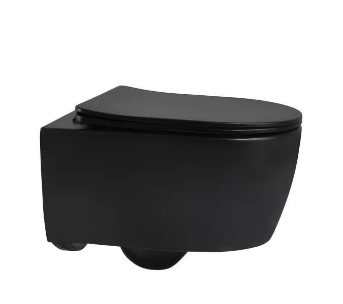 Унитаз ABBER Bequem AC1104MB подвесной черный матовый, безободковый, Выбрать цвет: Черный матовый