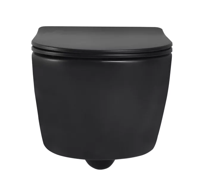 Унитаз ABBER Bequem AC1104MB подвесной черный матовый, безободковый, Выбрать цвет: Черный матовый, изображение 6