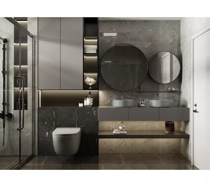 Унитаз ABBER Bequem AC1104MG подвесной серый матовый, безободковый, Выбрать цвет: Серый матовый, изображение 2