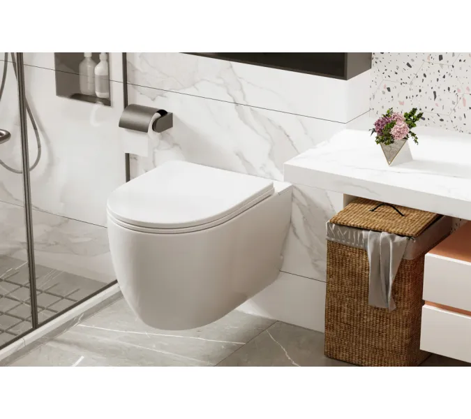 Унитаз ABBER Bequem AC1105P подвесной белый с импульсным смывом, изображение 2