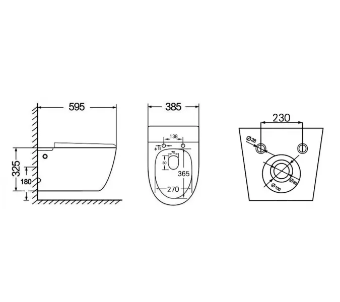 Унитаз ABBER Bequem AC1107P подвесной белый с импульсным смывом, изображение 9