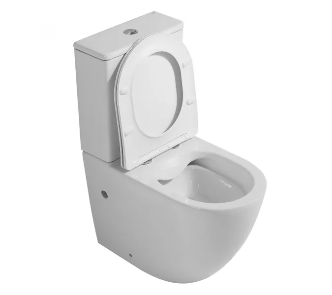 Унитаз ABBER Bequem AC1110 компакт белый, безободковый, изображение 3