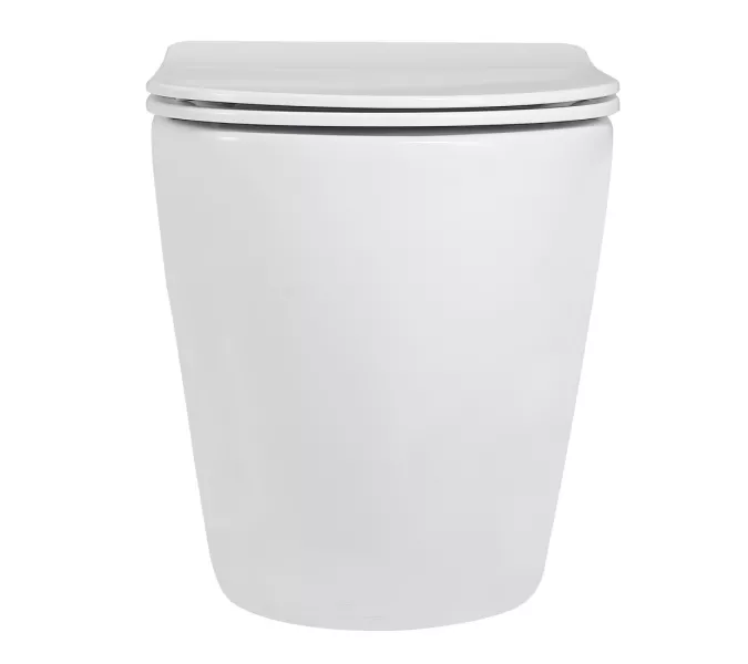 Унитаз ABBER Bequem AC1111 приставной белый, безободковый, изображение 6