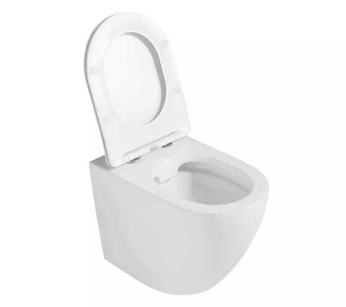 Унитаз ABBER Bequem AC1111 приставной белый, безободковый, изображение 7