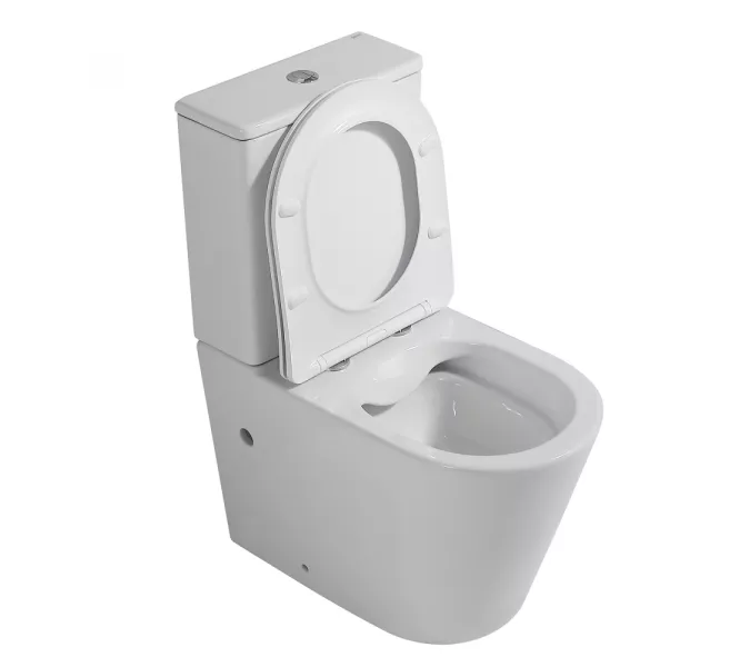 Унитаз ABBER Bequem AC1112 компакт белый, безободковый, Выбрать цвет: Белый, изображение 4