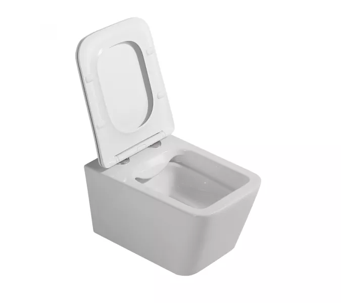 Унитаз ABBER Rechteck AC1201 подвесной белый, безободковый, Выбрать цвет: Белый, изображение 4