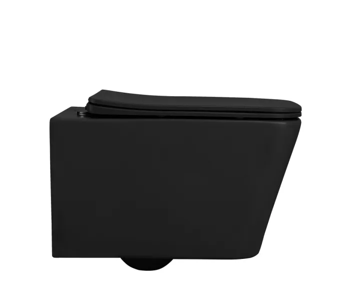 Унитаз ABBER Rechteck AC1201MB подвесной черный матовый, безободковый, Выбрать цвет: Черный матовый, изображение 2