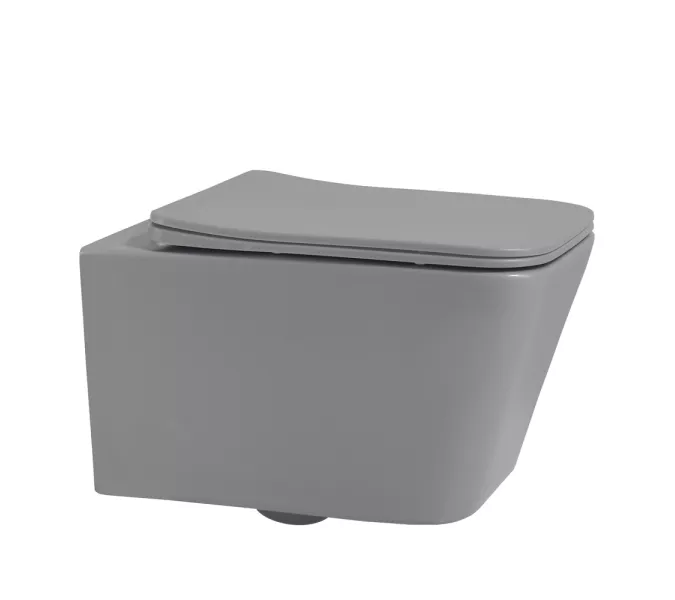 Унитаз ABBER Rechteck AC1201MG подвесной серый матовый, безободковый, Выбрать цвет: Серый матовый