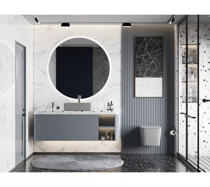 Унитаз ABBER Rechteck AC1201MG подвесной серый матовый, безободковый, Выбрать цвет: Серый матовый, изображение 3