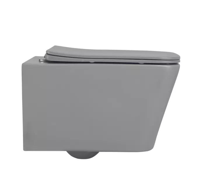 Унитаз ABBER Rechteck AC1201MG подвесной серый матовый, безободковый, Выбрать цвет: Серый матовый, изображение 5