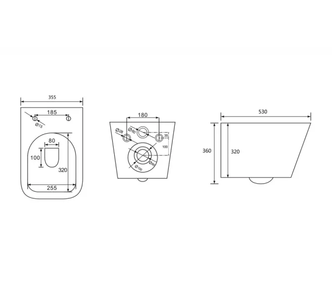 Унитаз ABBER Rechteck AC1201MG подвесной серый матовый, безободковый, Выбрать цвет: Серый матовый, изображение 9