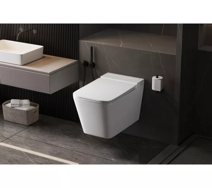 Унитаз ABBER Rechteck AC1202P подвесной белый с импульсным смывом, изображение 7