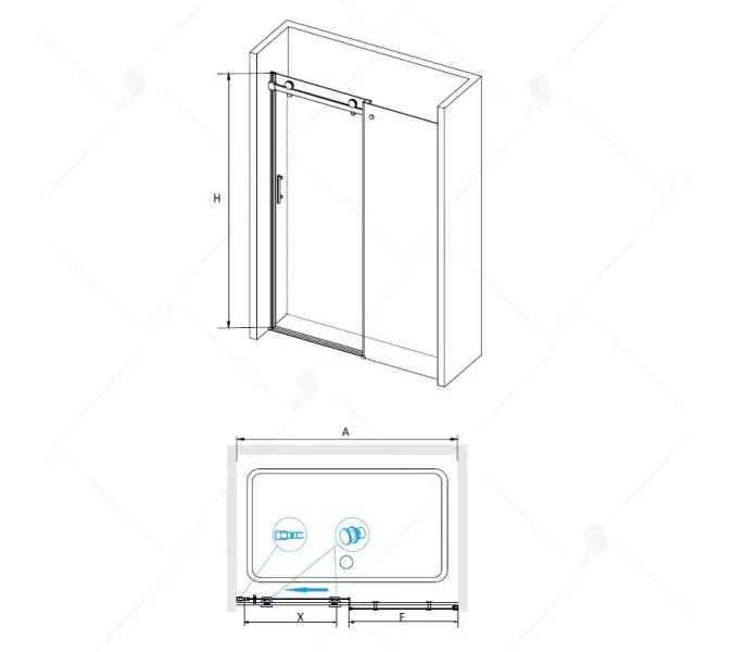 Душевая дверь RGW TO-10  (140*195), Цвет стекла: прозрачное, Цвет профиля (вариация): Хром, изображение 3