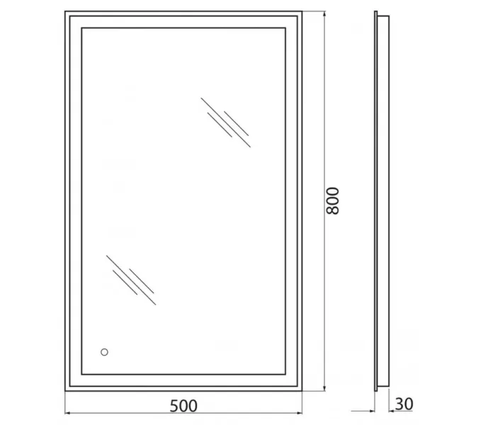 Зеркало  BelBagno с встроенным светильником и сенсором  50x80, изображение 8