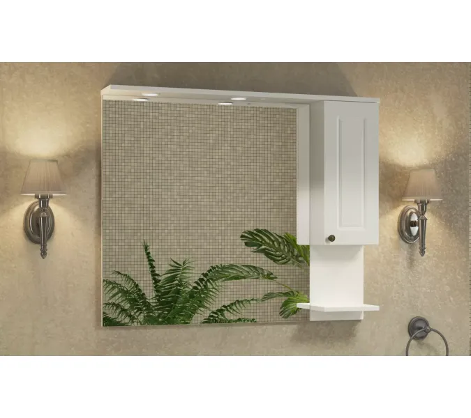 COMFORTY. Зеркало-шкаф "Севилья-100" слоновая кость, Выбрать размер: 100, изображение 2