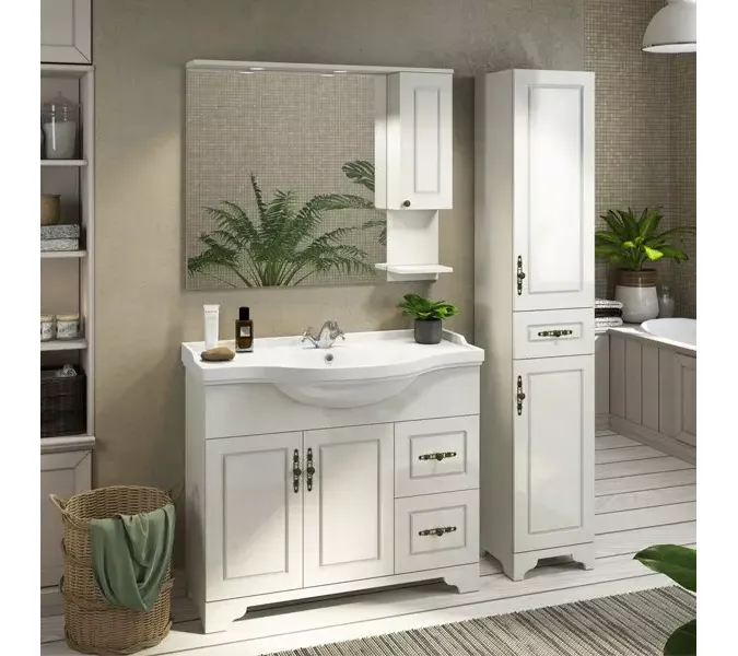 COMFORTY. Зеркало-шкаф "Севилья-100" слоновая кость, Выбрать размер: 100, изображение 3