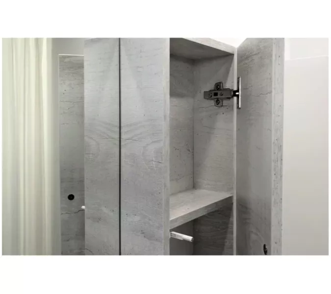 Зеркало-шкаф Comforty Прага, дуб белый, Выбрать размер: 60, изображение 2