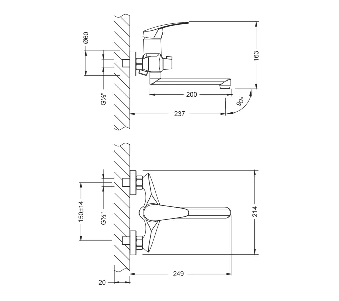 Смеситель Lemark Linara LM0417C универсальный, изображение 2