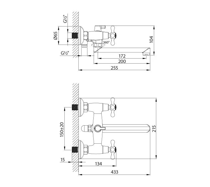 Смеситель Lemark Standard LM2113C универсальный, изображение 2