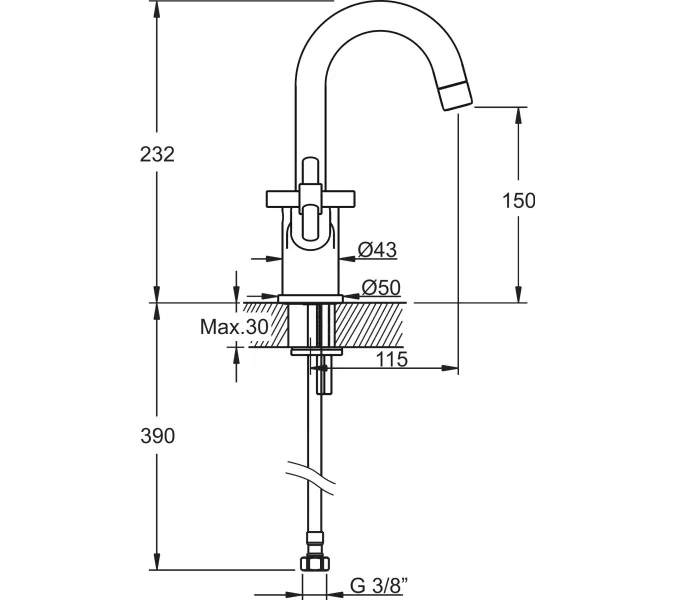Смеситель VitrA Juno A40862EXP для раковины, изображение 3