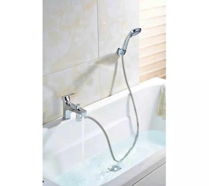 Смеситель на борт ванны с монолитным изливом Rossinka S35-38, изображение 3