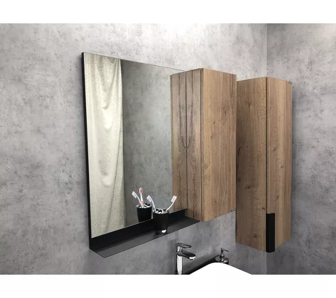 Зеркало-шкаф Comforty Кёльн, цвет дуб темный, Выбрать размер: 75, изображение 4