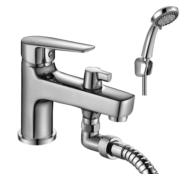 Смеситель на борт ванны с монолитным изливом Rossinka S35-38