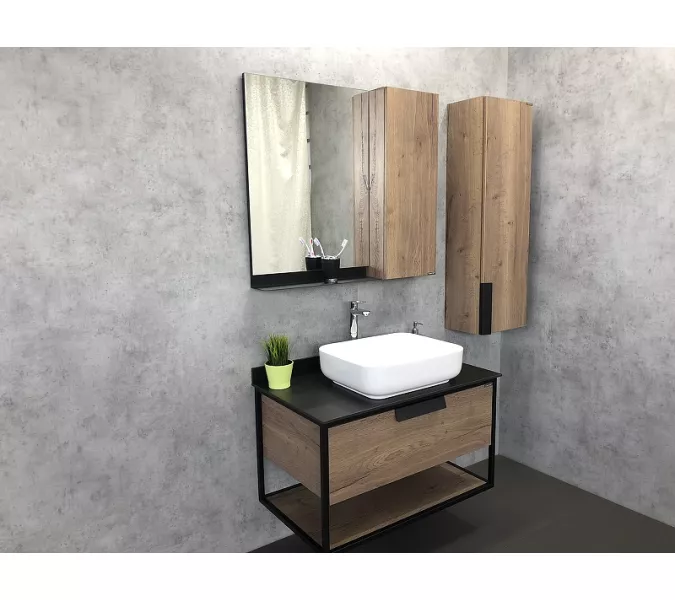 Зеркало-шкаф Comforty Кёльн, цвет дуб темный, Выбрать размер: 75, изображение 5