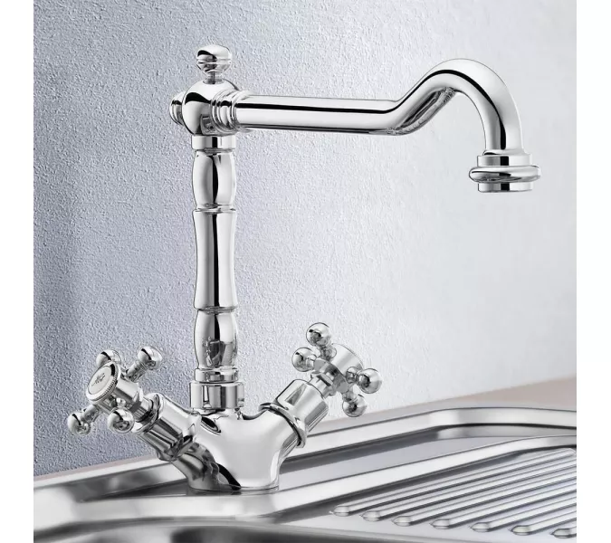 Смеситель на раковину Gappo Sofia G4063, вентильный хром, изображение 2