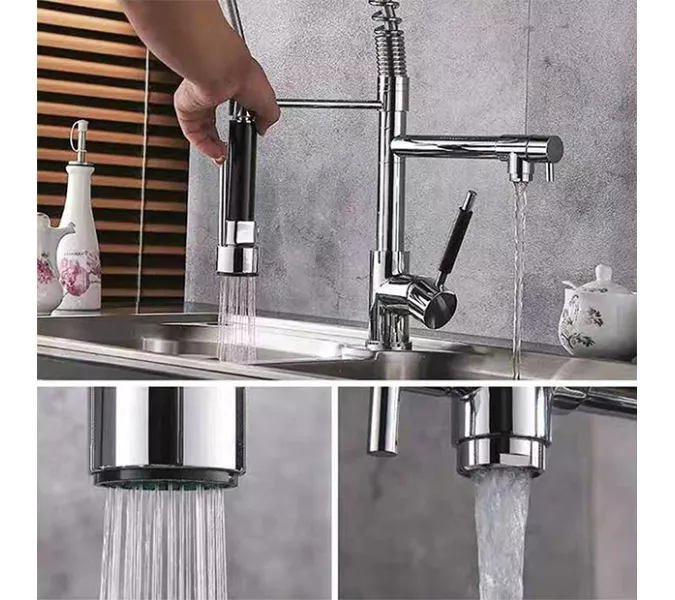 Смеситель для кухни ACWEN F85 с подключением к фильтру , с гибким изливом, душем, изображение 4