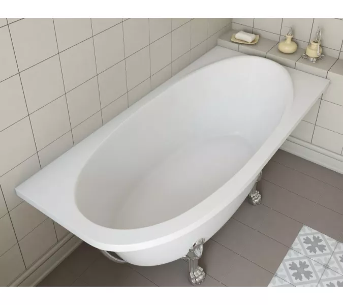 Ванна из литьевого мрамора Эстет Венеция 170x80 правая на ножках "Бронза", изображение 3