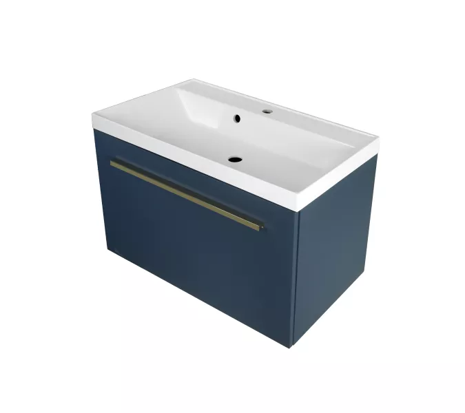 Тумба подвесная ACWEN МИРА 70/80/90 с раковиной Слим , темно-синий матовый, Выбрать размер: 80, Комплектация: с раковиной Слим 80, изображение 6