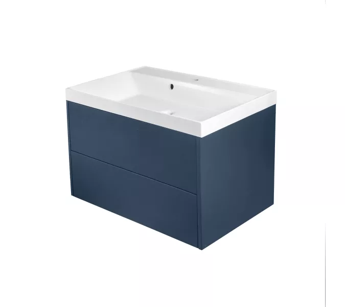 Тумба подвесная ACWEN МОДЕРН 80 темно-синий матовый с раковиной Слим 80, Выбрать цвет: тёмно-синий матовый, Выбрать размер: 80, изображение 6