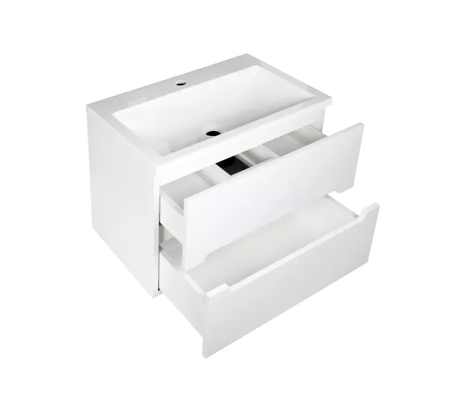 Тумба подвесная ACWEN TORNO  белая матовая с раковиной, Выбрать цвет: Белый матовый, Выбрать размер: 60, Внешний вид: с белой раковиной, изображение 12