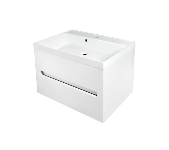 Тумба подвесная ACWEN TORNO  белая матовая с раковиной, Выбрать цвет: Белый матовый, Выбрать размер: 80, Внешний вид: с белой раковиной, изображение 9